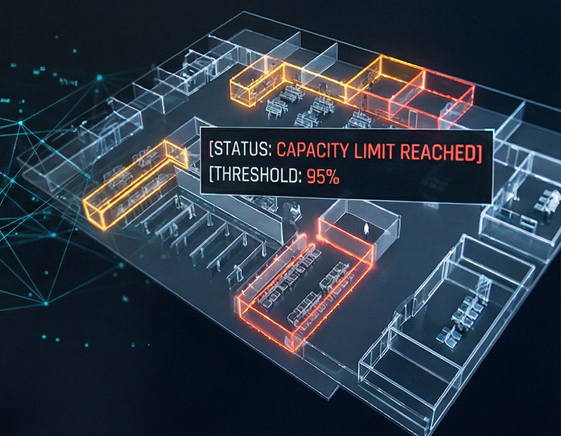 Automated capacity thresholds monitoring via AI Crowding Detection