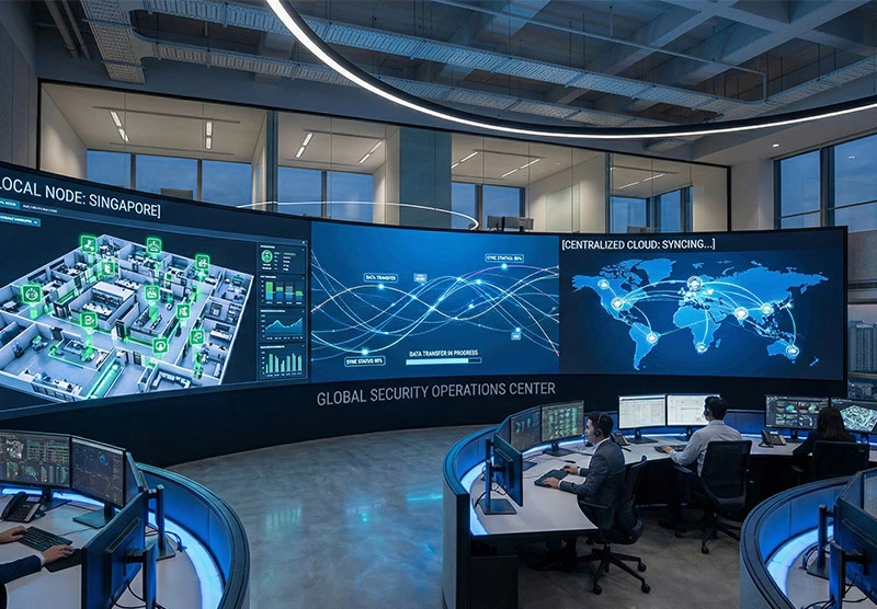 Hybrid cloud management dashboard centralized monitoring of multiple TensorVok AI video analytics services nodes