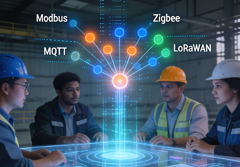 AIoT integration solutions supporting industrial protocols including OPC-UA Modbus and MQTT