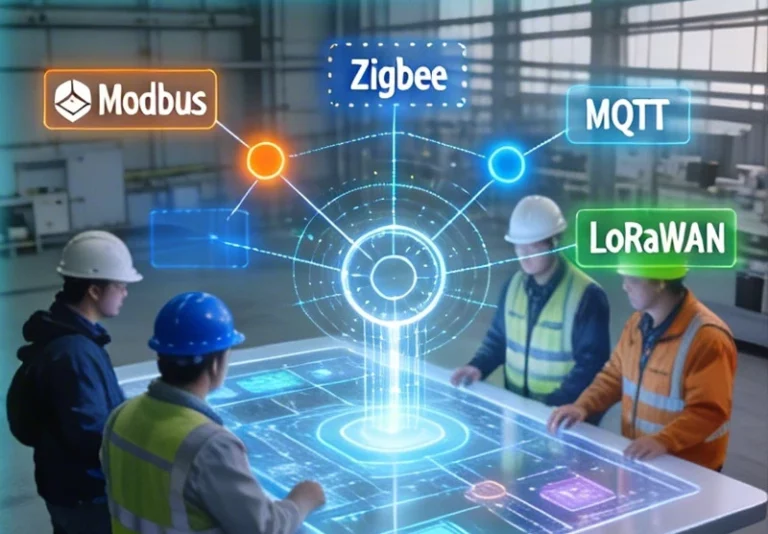 AI Agent in an AIoT integration solutions framework processing Modbus MQTT and LoRaWAN data