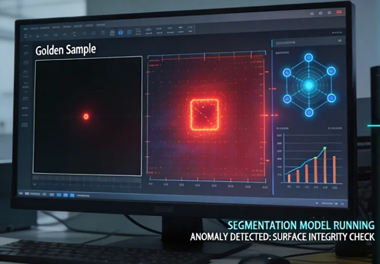Advanced AI Agent running semantic segmentation for Industrial Defect Detection anomalies