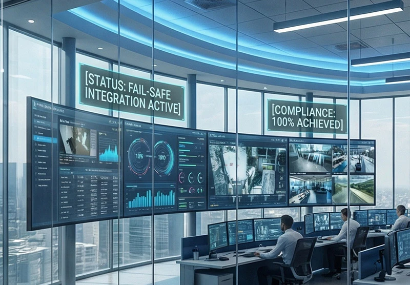 Fail-safe mechanical integration triggered by no access zones detection confirmed breach